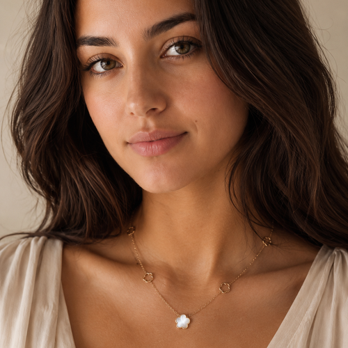 Flower Necklace | Gold Stainless Steel