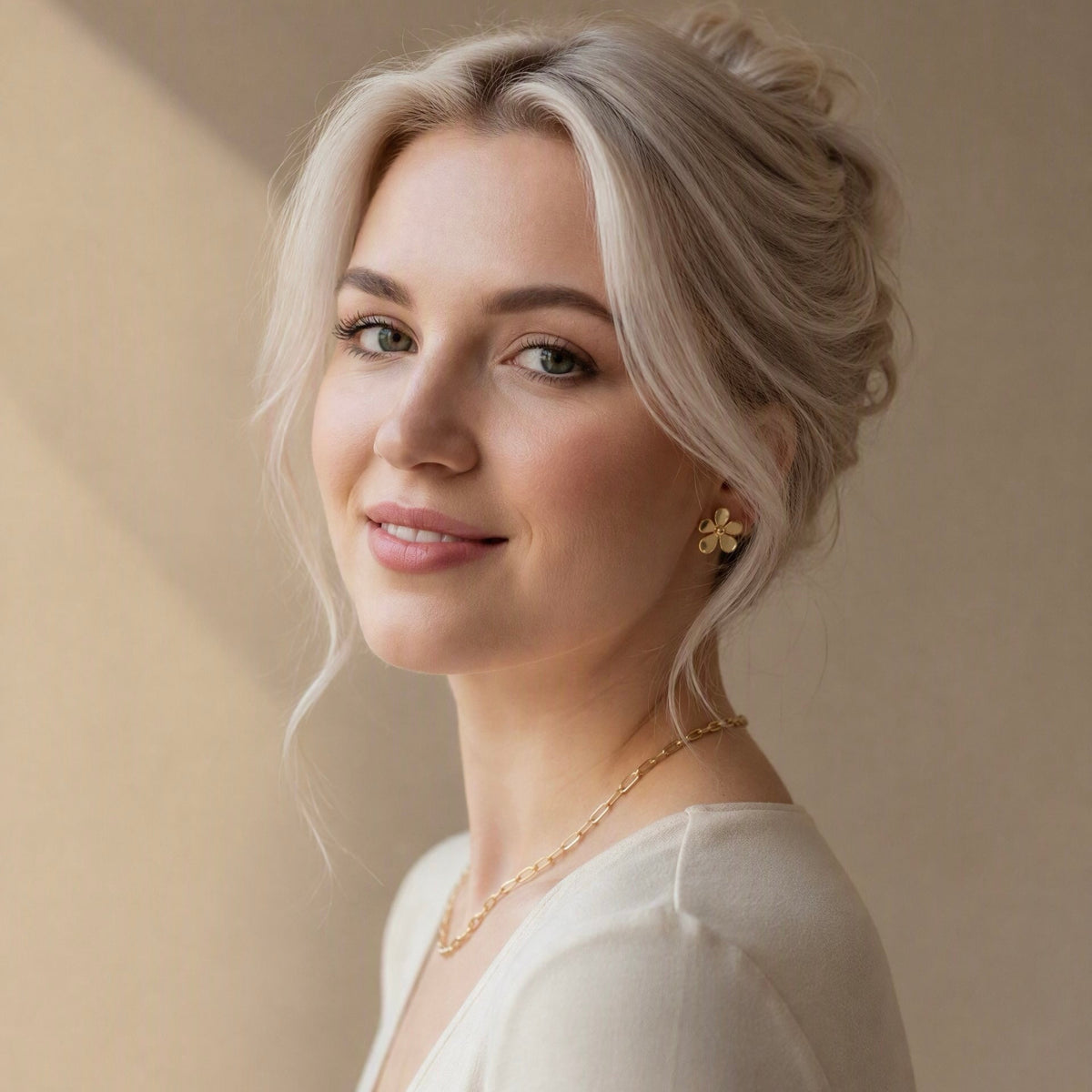 Flower Earrings | Gold Stainless Steel